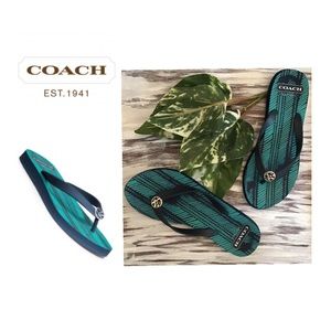 Coach Blue Alessa Flip Flops
